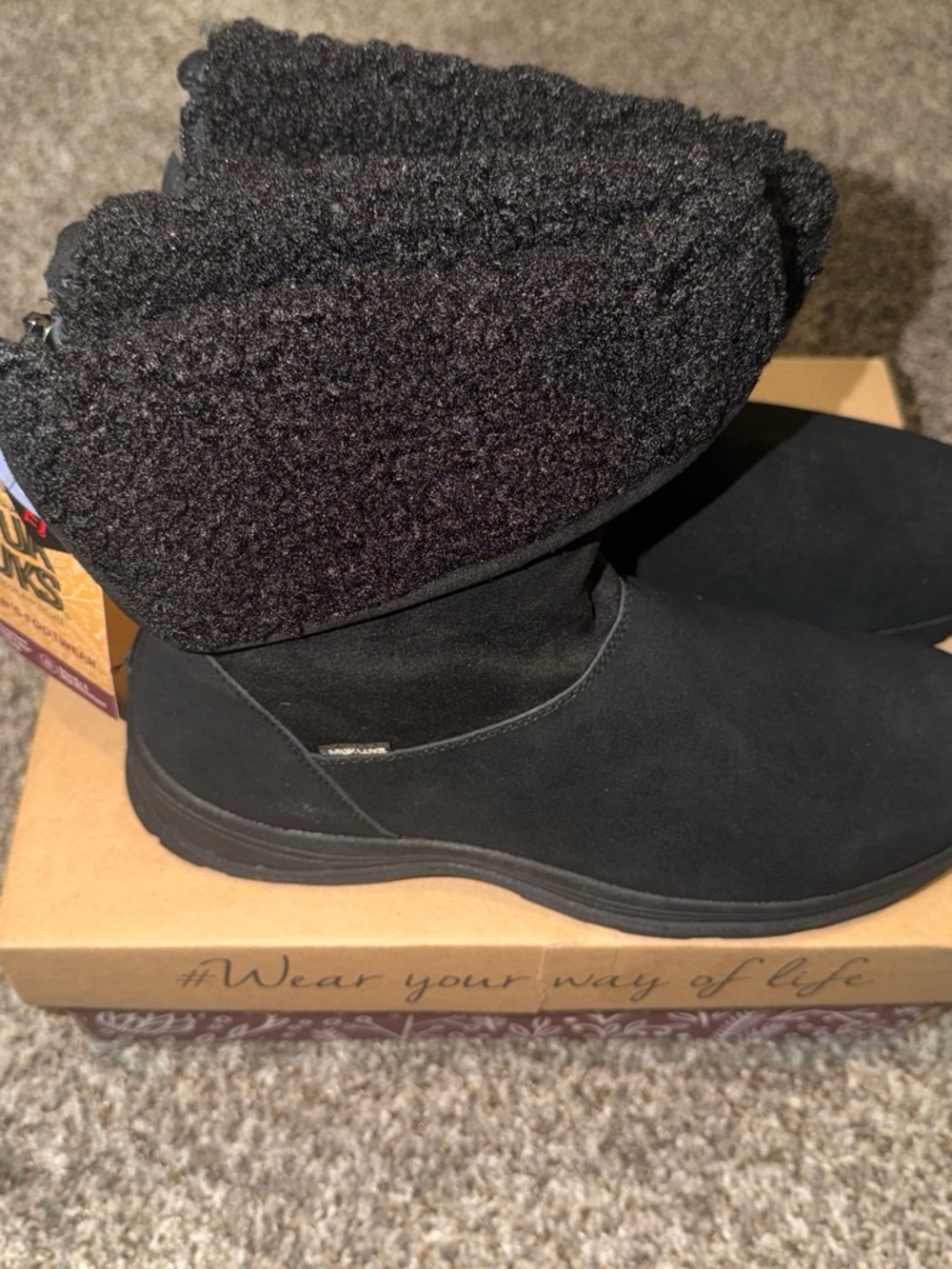 Muk Luks Women's Black Fold-Over Winter Boots